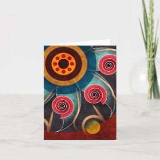 Blommigt Färg Abstrakt Vector Art Note Card Kort