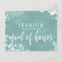 Blommigt Färg kommer du att vara min Maid of honor