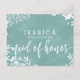 Blommigt Färg kommer du att vara min Maid of honor Inbjudningar