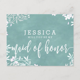 Blommigt Färg kommer du att vara min Maid of honor Inbjudningar