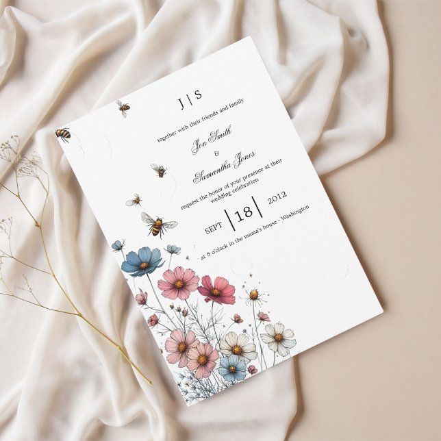 blommigt - färgad sommar inbjudningar (Skapare uppladdad)