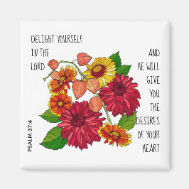 Blommigt (färgstarka daisy) med verst från Psalm 3 Magnet