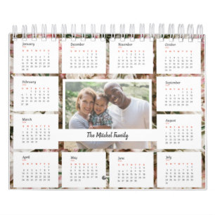 Blommigt Färgstarka flerfotofamilj och vänner Kalender