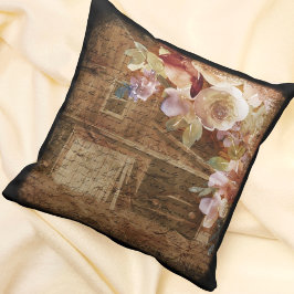 Blommigt Farmhouse Rustic Barn Kudde