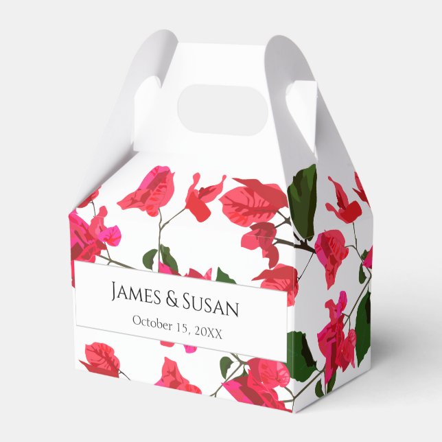 Blommigt Favor Box med Bougainvillea Flower Presentaskar (Framsidan Sidan)