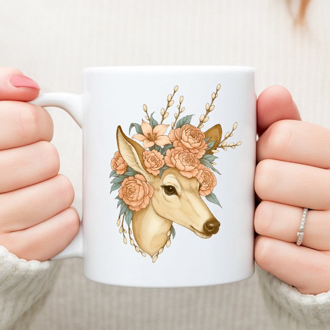 Blommigt Fawn - Naturens Gentle Spirit Kaffemugg (Skapare uppladdad)