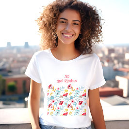 Blommigt Femininfärgad sommartid 30års födelsedag  T Shirt