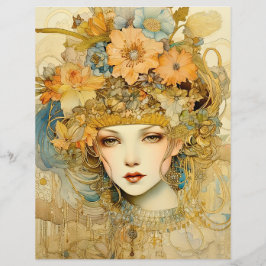 Blommigt Femme Fatale Scrapbook Papper