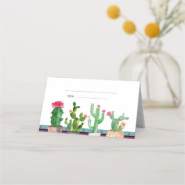 Blommigt Fiesta Cactus Par Shower-platskort Placeringskort