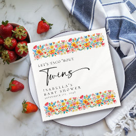 Blommigt Fiesta Taco Bout Twillingars Baby Shower Pappersservett