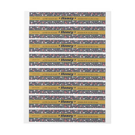 Blommigt Figursätt runt etiketten Honung Burk Etikettband