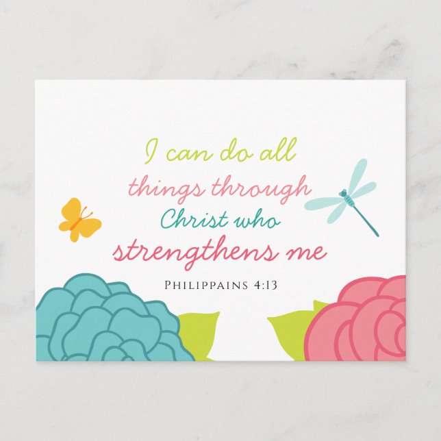 Blommigt Filippinerna 4:13 vykort (Framsida)