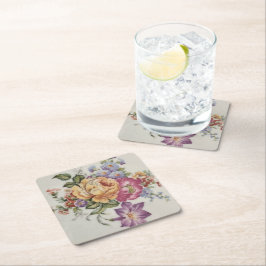 Blommigt Finare Underlägg Papper Kvadrat