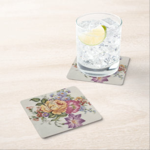 Blommigt Finare Underlägg Papper Kvadrat