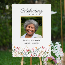 Blommigt Firande of Life Photo Download Funeral Poster