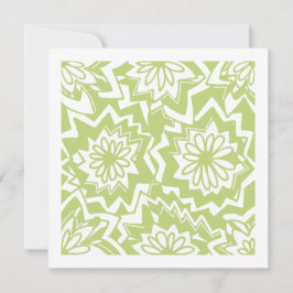Blommigt Fireworks Mönster Grönt vit tom Kort