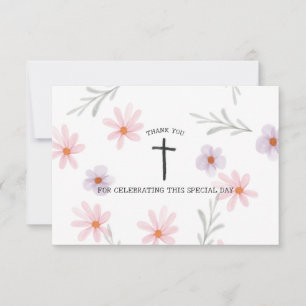 Blommigt First Communion Girl Tack Kort