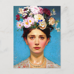 "Blommigt Flair" Ruth - Art & Blommigt Society Vykort