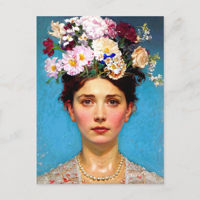 "Blommigt Flair" Ruth - Art & Blommigt Society Vykort (Framsida)