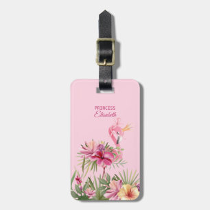 Blommigt Flamingo Bagagebricka