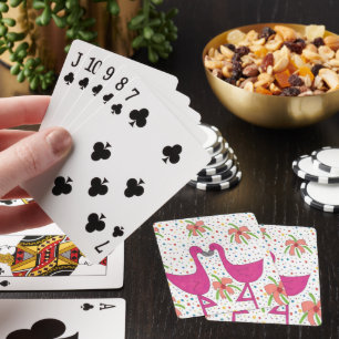Blommigt Flamingo Fiesta Spel Kort