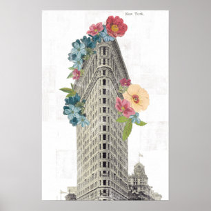 Blommigt Flat Järn New York, NY Poster