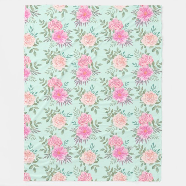Blommigt Fleecefilt (Framsidan)