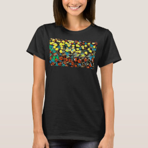 Blommigt - flerfärgad skiva - svart t shirt