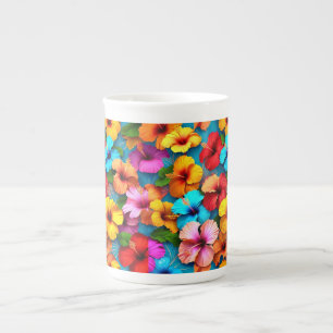 Blommigt Flerfärgade blommor Mönster-36355 Benporslin Mugg