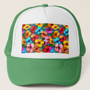Blommigt Flerfärgade blommor Mönster-4455 Keps