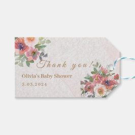 Blommigt Flicka Shower Presentetikett