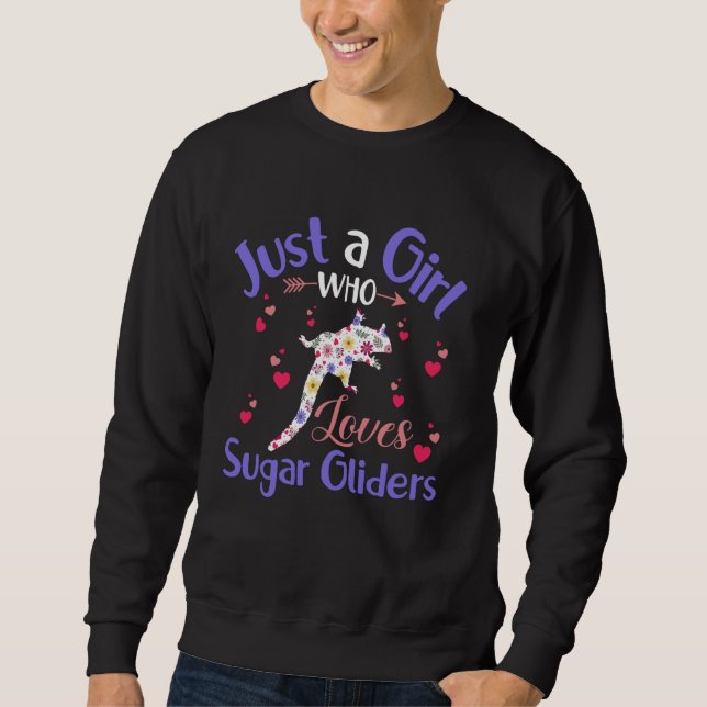 Blommigt Flickor, bara en flicka som Kärlek Sugar  Lång Ärmad Tröja (Framsida)
