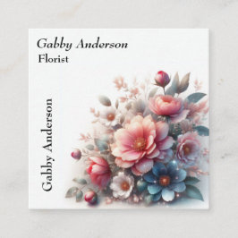 Blommigt Florist Fyrkantigt Visitkort
