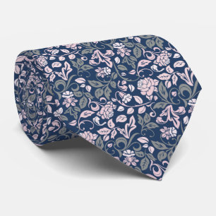 Blommigt flottan och Rosa ros Vine Mönster Slips