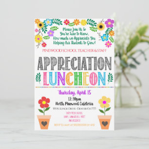 Blommigt Flower Avrecision Luncheon Inbjudan