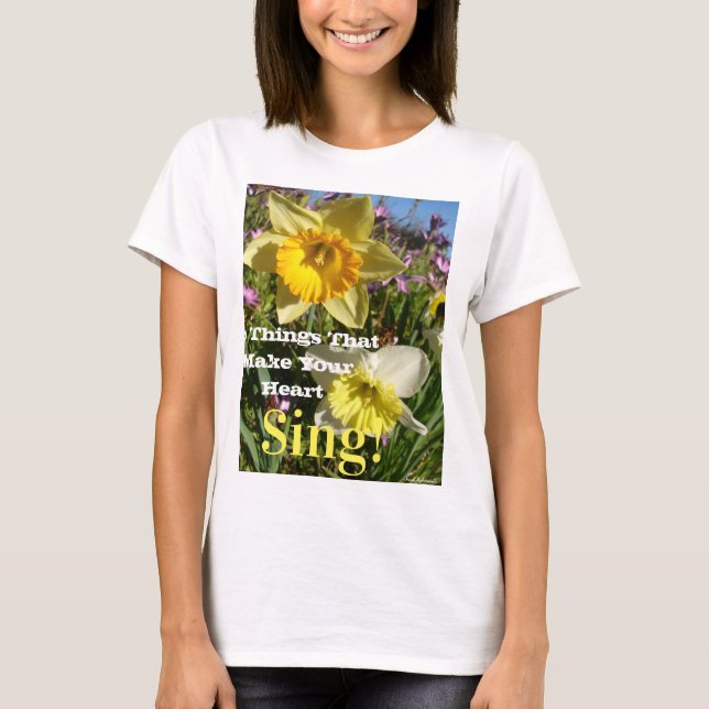 Blommigt Flower för inspirationsofferten Daffodil  T Shirt (Framsida)