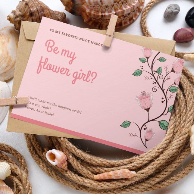 Blommigt Flower Girl Bröllop Card Inbjudningar (Skapare uppladdad)