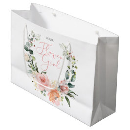 Blommigt Flower Girl Rosa Watercolor Wand Bröllop