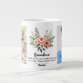 Blommigt Flower Mors dag Granma Gift Jumbo Mugg