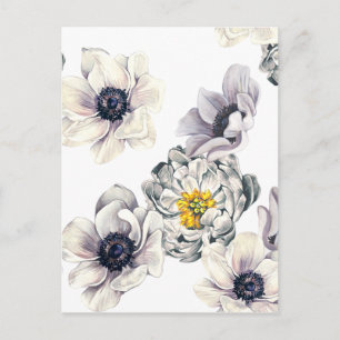 Blommigt Flower Peony Anemone Fresh Vår Artistic Vykort