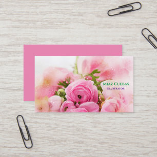 Blommigt Flower Ro Bouquet Abstrakt Visitkort
