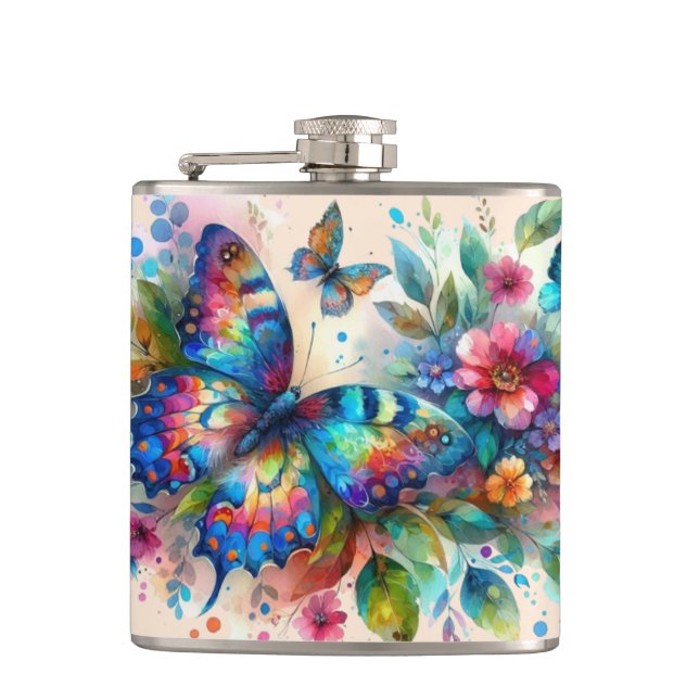 Blommigt Flowers Blue Rosa Fickplunta (Framsidan)