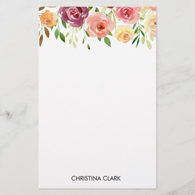 Blommigt Flowers Garden Blooms, sommar Brevpapper (Framsida)