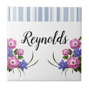 Blommigt Flowers Rand Kakelplatta