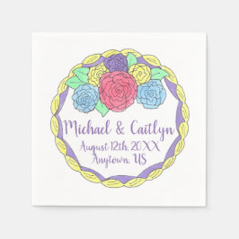 Blommigt Flowers Ro Möhippa Bröllop kummel Pappersservett
