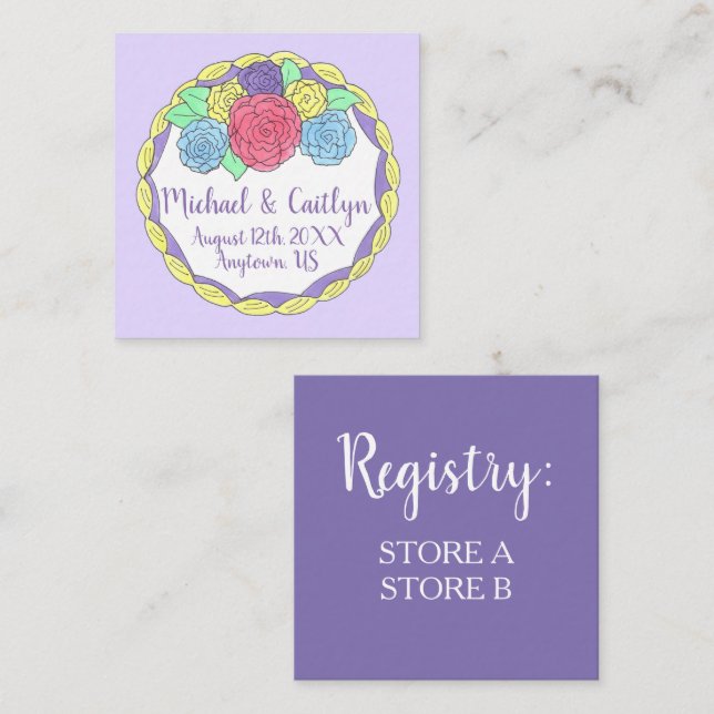 Blommigt Flowers Ro Möhippa Bröllop kummel Tilläggskort (Fram/baksida)