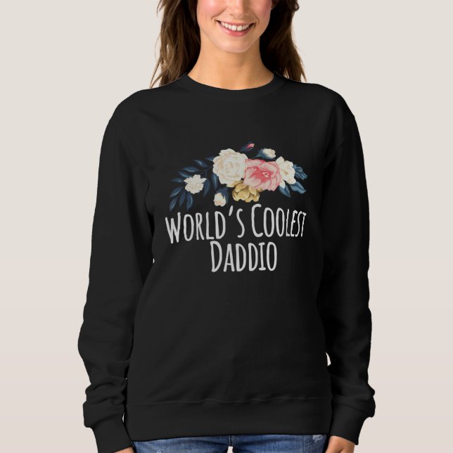 Blommigt Flowers Worlds Coolest Daddio T Shirt (Framsida)