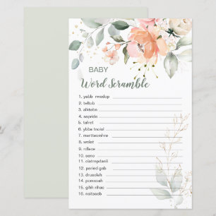 Blommigt Foliage Baby Ord Scramble Game Papprare L