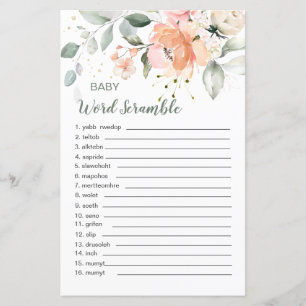 Blommigt Foliage Baby Ord Scramble Game Papprare L