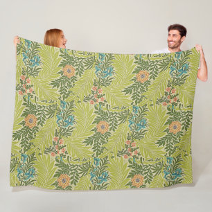 Blommigt Foliage Vintage William Morris Larkspur Fleecefilt